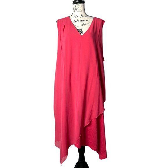 Soft Surroundings Womens 3X Amalfi Dress Asymmetrical Layered V-Neck Sleeveless - Picture 2 of 9